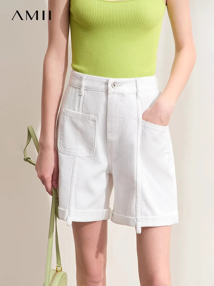 Minimalismus Baumwoll Jeans – Vintage Retro Fashion Shorts für Frauen