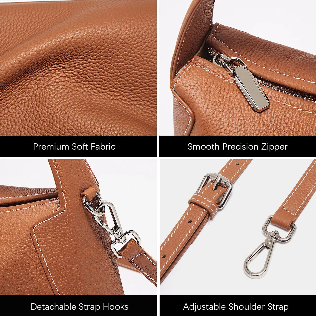 Damen Handtasche aus Rindsleder mit Crossbody-Tasche im Minimalistischen Stil