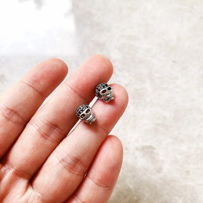 Damen-Ohrstecker Totenkopf Punk Europa aus Sterlingsilber