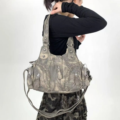 Damen-Schultertasche Kompakte Größe mit Reißverschluss Alltagsbegleiterin Leicht Praktisch