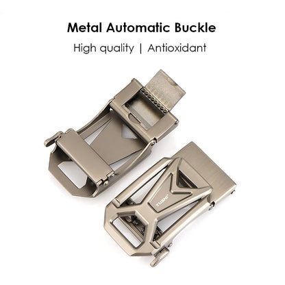 Herren-Gürtel aus Metall mit automatischer Schnalle, verstellbar 110/120 cm, robust und Alltagstauglich