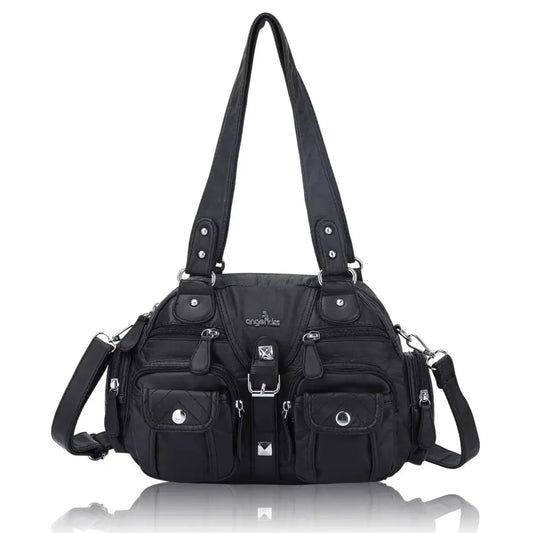 Damen-Schultertasche aus PU-Leder in kompakter Bauweise mit Angenehmer Haptik und Mehrfachfächern