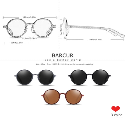 Sonnenbrille rund schwarz Retro Vintage polarisiert UV400 Herren Damen