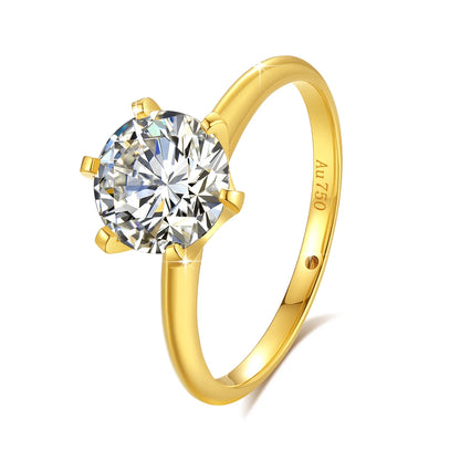 Damen-Ring Aus 18K Gold Moissanit 1 Karat Zertifiziert Mit NGTC Zertifikat für Verlobung
