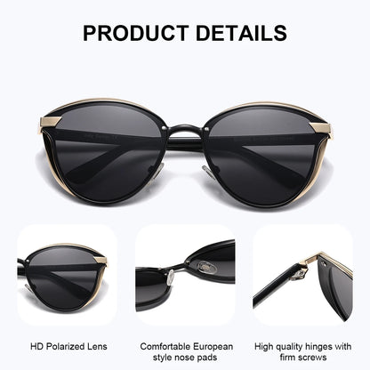 Damen-Sonnenbrille Katzenauge Urlaub UV400 polarisiert Modeaccessoire