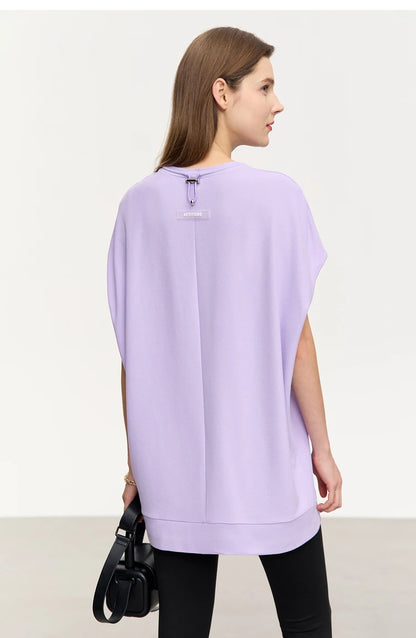 Damen T-Shirt im minimalistischen Stil mit lässigen kurzen Ärmeln