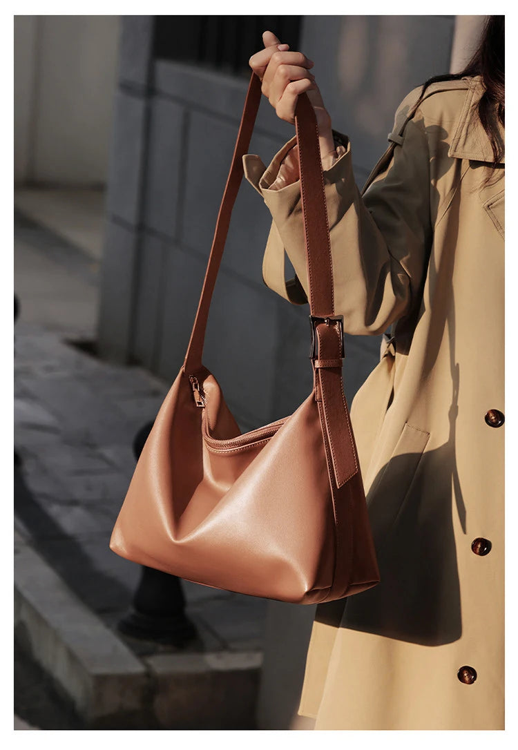 Damen Tote Tasche aus Split-Leder mit großem Fassungsvermögen Crossbody