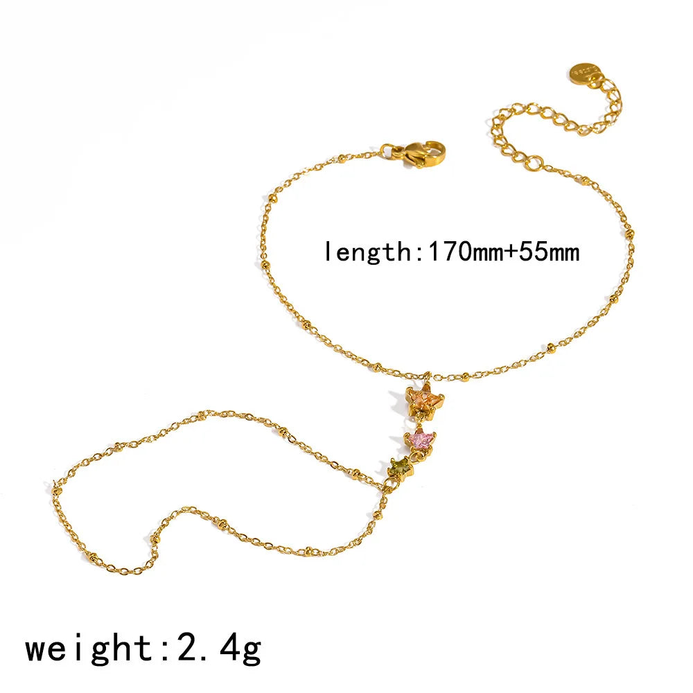 Damen-Kettenarmband in Y-Form mit bunten Zirkonia