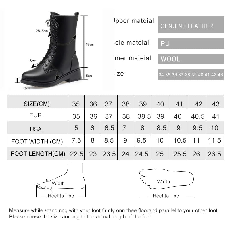 AIYUQI Women's Winter Shoes Genuine Leather Boots Women Large size 41 42 43 Casual Marton Boots Women  Snow Boots