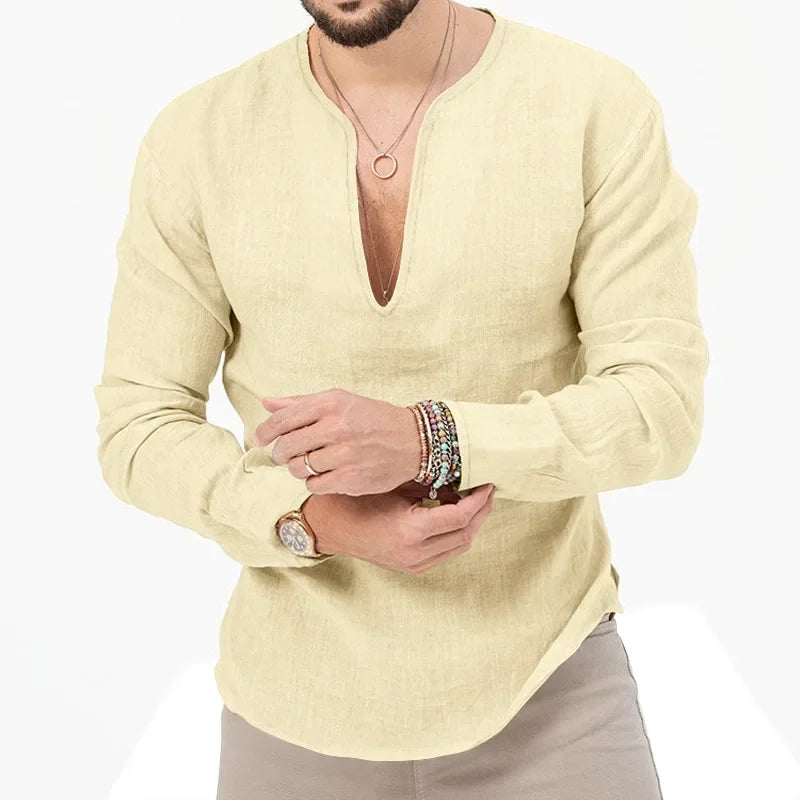 Schweres Herren-Übergrößen-Waffel-T-Shirt mit Farbblock und kurzen Ärmeln
