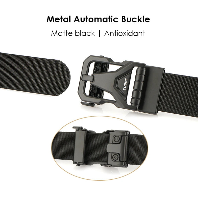 Herren Gürtel Elastisch Verstellbar Blau Mit Automatik-Schnalle Nylon-Stretch Breite 3,8 cm Größe 100–120 cm