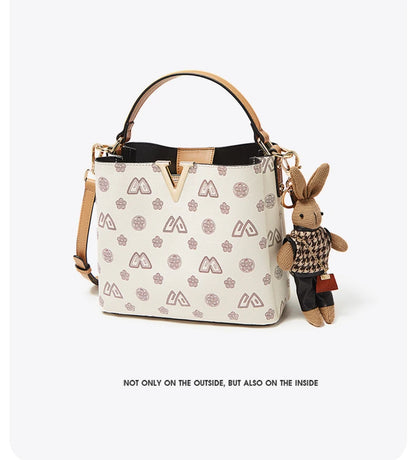 Damen Handtasche im Retro-Stil mit kleinem Bucket Bag
