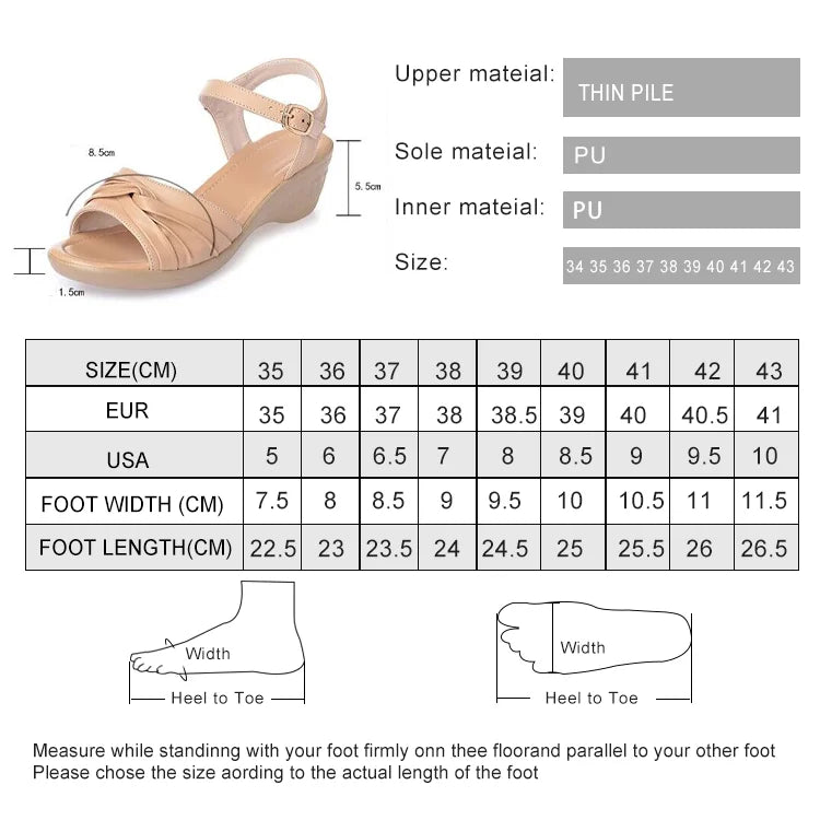 AIYUQI Sandalen Frauen Keil 2024, Neue Weiche Leder Frauen Sommer Sandalen Mittleren Absatz Mittleren Alters Große Größe Mama Sandalen frau