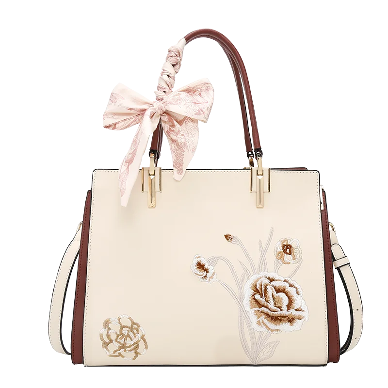 Damen Tasche Aus Splitleder Mit Reißverschluss Im Chinesischen Stil