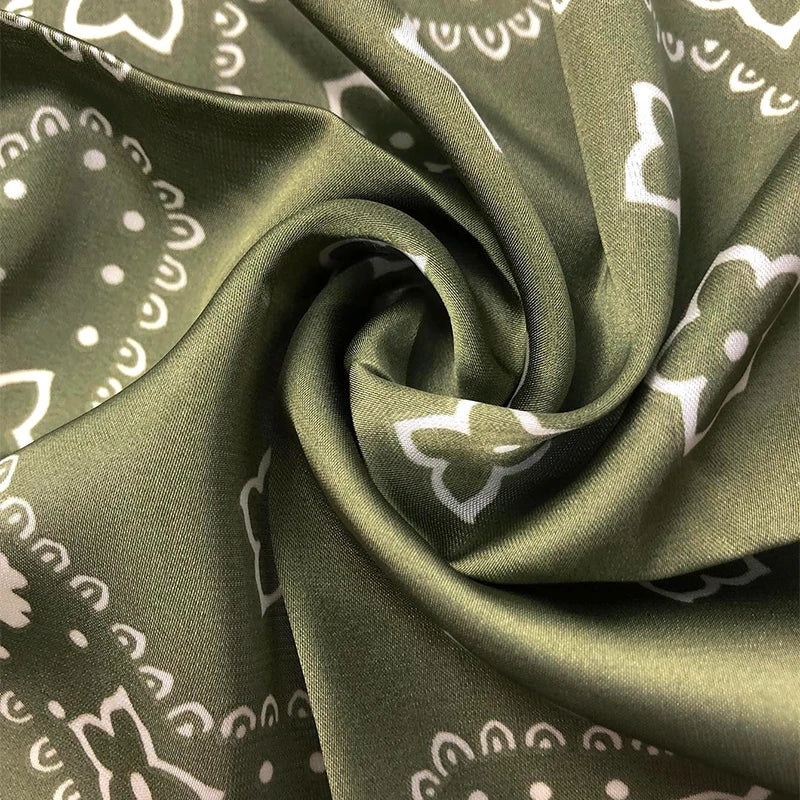 Damen Seidenschal 70cm quadratisch Frühling Halstuch Krawatte Hijab Haarband Bandana