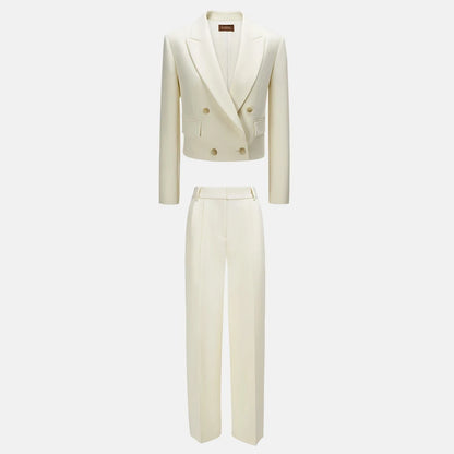 Eleganter Damen-Anzug mit Blazer und Hose – ideal für Büro und festliche Anlässe, in Schwarz mit Ein-Knopf-Design, XS-2XL