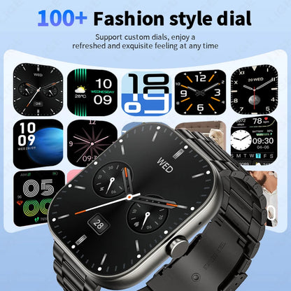 LIGE 2,01 "Bluetooth Anruf Smart Uhr Männer Frauen Full Touch Screen Herzfrequenz Sport Fitness Schrittzähler Smartwatch Für Android iOS
