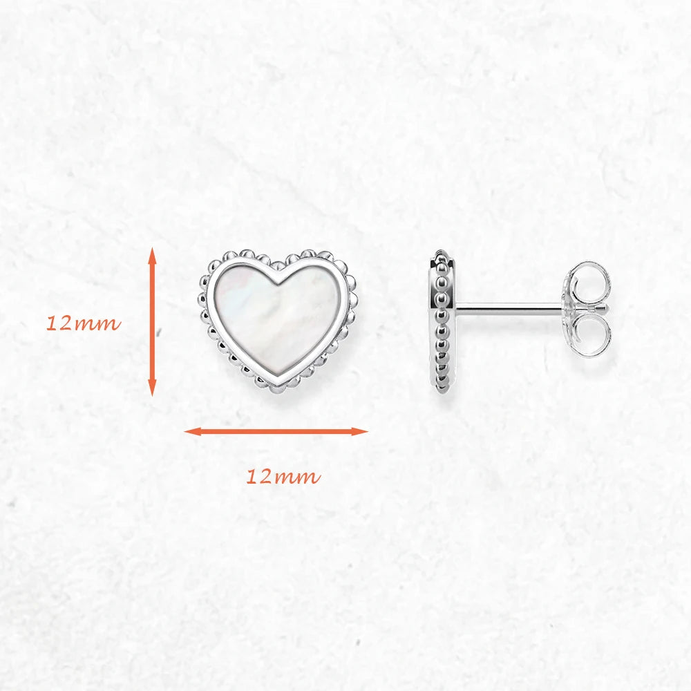 Damen-Ohrstecker Muschel-Herz romantisch 925 Sterlingsilber