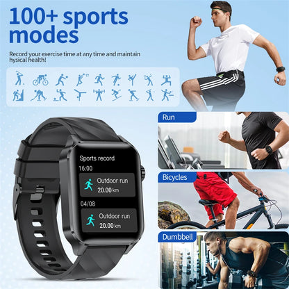LIGE Für Android IOS Neue 1,85 "Smart Uhr Männer Bluetooth Anruf Sport Smartwatch Frauen Herz Rate Blut Sauerstoff Monitor uhr 2025