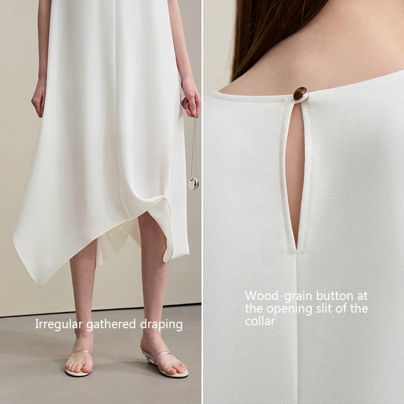 Sommerkleid Damen Armenlos Mit Plissee Und Taillenakzent