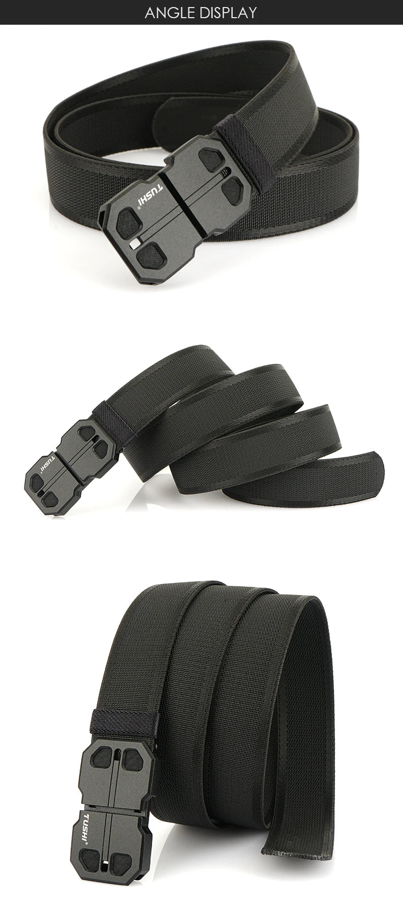 Herren-Gürtel 34mm Breite Mit Magnetverschluss Aus Nylon Für Alltag Und Freizeit Robust