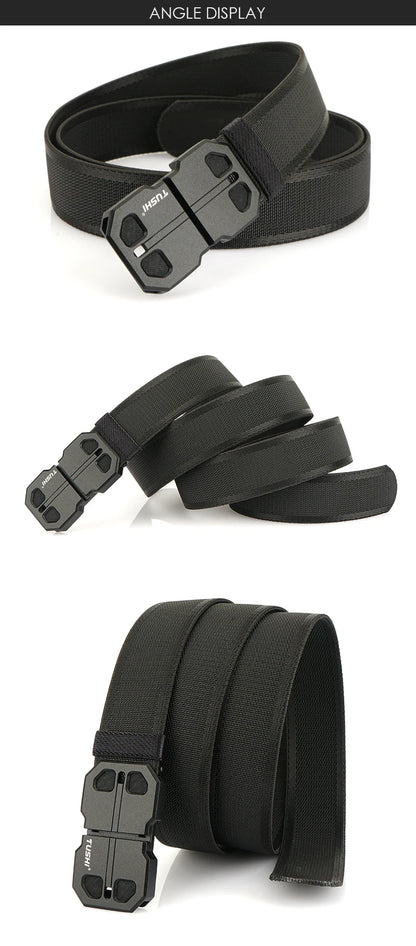 Herren-Gürtel 34mm Breite Mit Magnetverschluss Aus Nylon Für Alltag Und Freizeit Robust