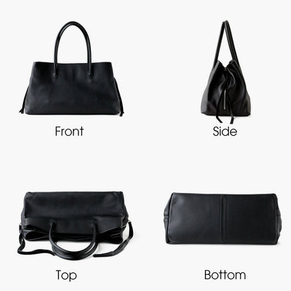 Große Ledertasche Echtes Leder - Wildleder-Details