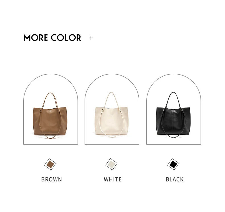 Damen Schultertasche Aus Splitleder Retro-Stil Großes Fassungsvermögen