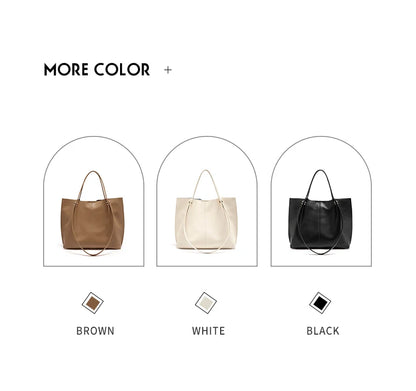 Damen Schultertasche Aus Splitleder Retro-Stil Großes Fassungsvermögen