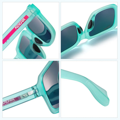 Sonnenbrille quadratisch polarisiert Vintage Bergsteigen Reißverschlussetui Herren