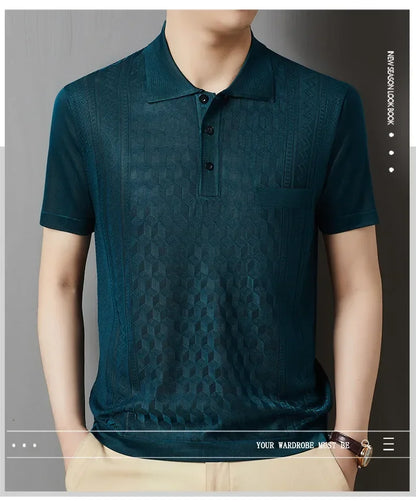 Kurzes Herren-Poloshirt mit Perlenkragen – ideal für Sport und Freizeit im Sommer