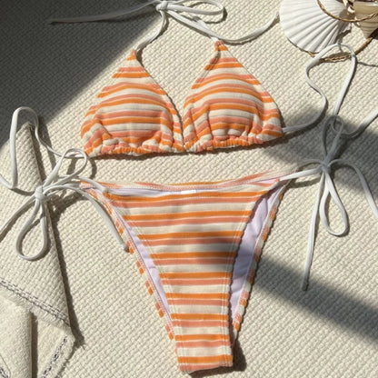 Weißer Push-Up-Bikini im brasilianischen Stil für Damen – ideal für Strand und Pool