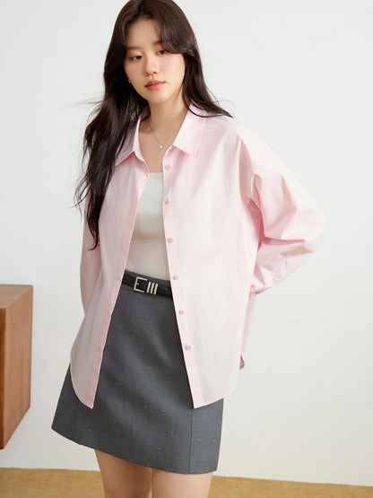 Einfaches Damen-T-Shirt mit Rundhalsausschnitt und sommerlichem Print in Rosa – Kurzarmshirt für Frauen