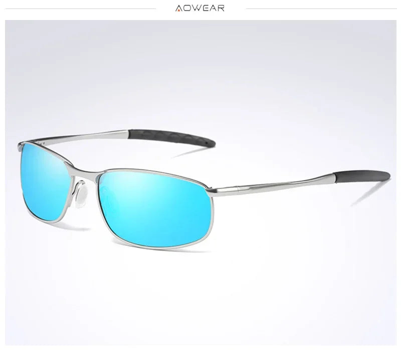 AOWEAR Retro Polarisierte Spiegel Sonnenbrille für Mann Frauen Vintage Sonnenbrille Herren UV400 Leichte Fahrbrille mit Etui
