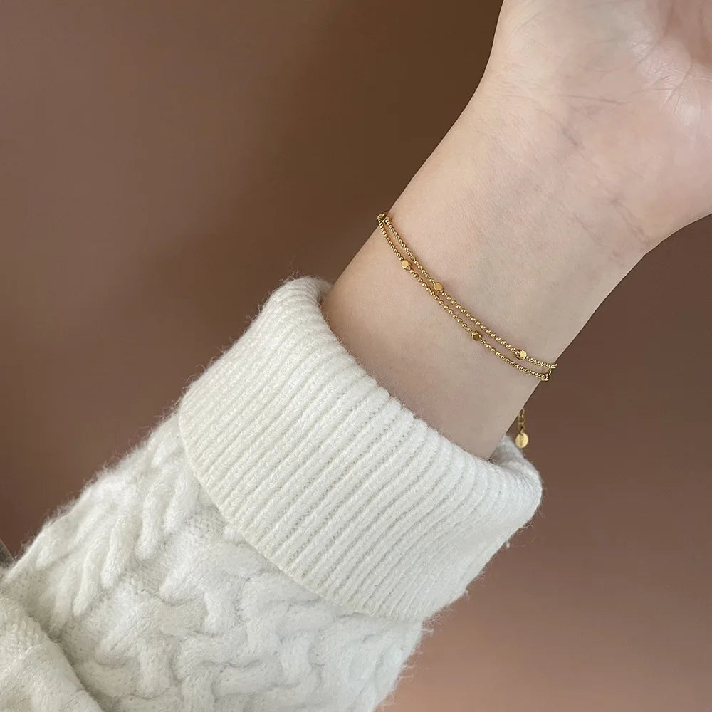 Damen-Kettenarmband doppellagig aus Titanstahl