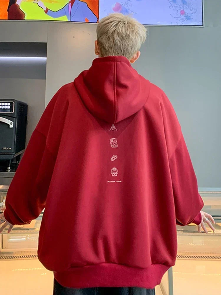 Herbst Cartoon Grafik Druck Hoodies Für Männer Neu in Brief Mit Kapuze Sweatshirts frauen Baumwolle Fleece Y2K Streetwear Hoody Kleidung
