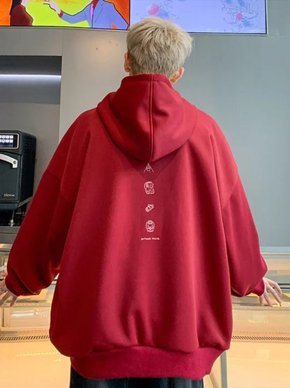 Herbst Cartoon Grafik Druck Hoodies Für Männer Neu in Brief Mit Kapuze Sweatshirts frauen Baumwolle Fleece Y2K Streetwear Hoody Kleidung