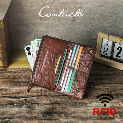 Herren Echtleder Geldbörse Bifold Vintage natürlich gewaschen Kartenhalter Reise