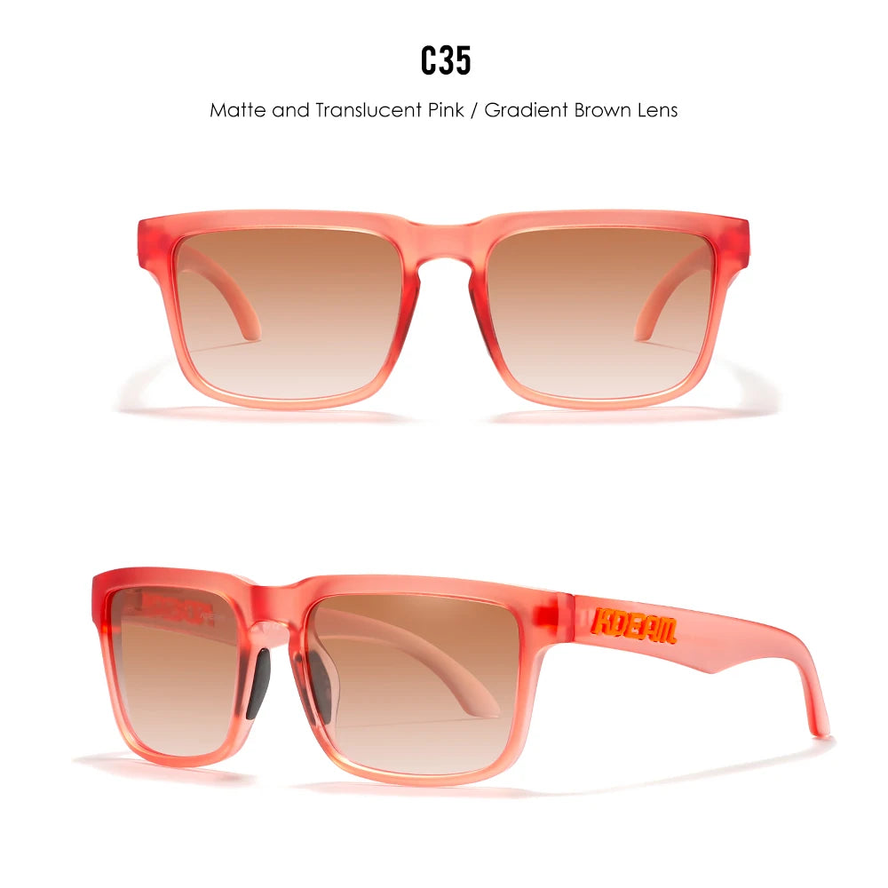 Sonnenbrille quadratisch polarisiert Reißverschlussetui 30 Farben Unisex