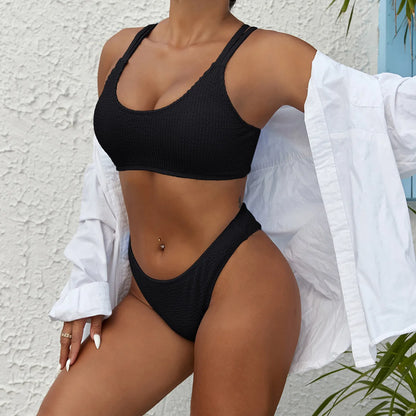 Gestreifter Push-up-Bikini für Damen – Sexy Badeanzug im brasilianischen Stil für Strand und Pool