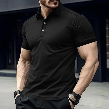 Herren-Poloshirt mit Brusttasche und kurzen Ärmeln in einfarbigem Design – ideal für den Sommer