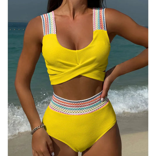 Sexy Bikini-Set in Gelb mit Push-up-Effekt – Perfekt für Strand und Pool