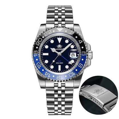 ADDIESDIVE Watch For Man GMT BGW9 Super Luminous 316L Stainless Steel 20Bar Diving Ceramic Bezel Quartz Watch