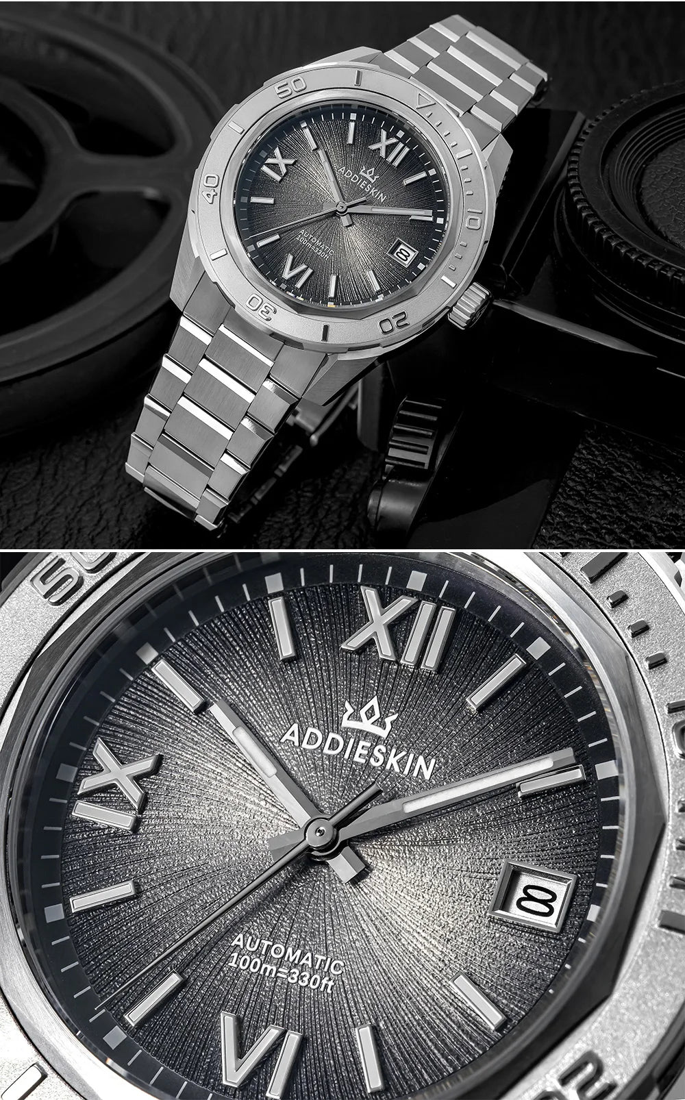 Herren-Automatikuhr mit Saphirglas und Deep-Blue-Zifferblatt