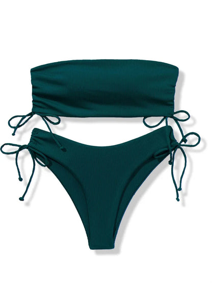 Gestreifter Sexy Bikini für Damen – Zweiteiliges Badeanzug-Set für Strand und Pool