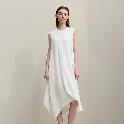 Sommerkleid Damen Armenlos Mit Plissee Und Taillenakzent