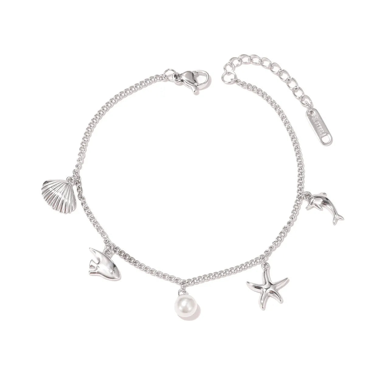 Damen-Charm-Armband mit Ozean-Motiven aus Edelstahl