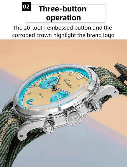 Herren-Chronograph mit Nylonarmband und Bubble-Mirror-Glas