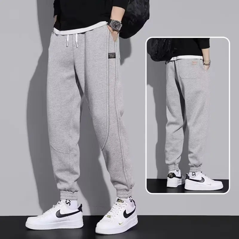 Warme Herren-Sporthose mit Kordelzug im lockeren japanischen Stil – ideal für Herbst und Winter