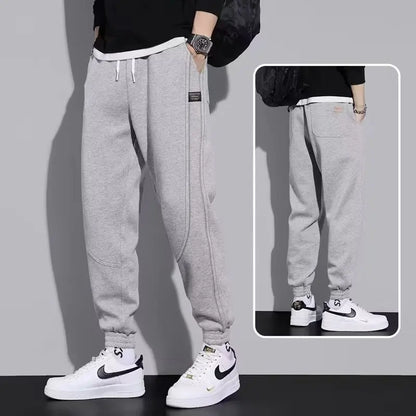 Warme Herren-Sporthose mit Kordelzug im lockeren japanischen Stil – ideal für Herbst und Winter